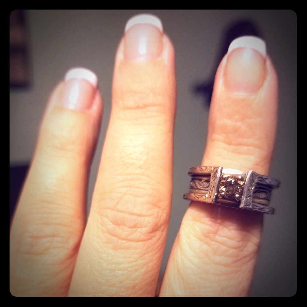 Chocolate Diamond Wedding Ring - Sz 6
